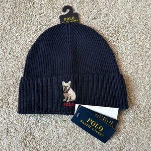 Ralph Lauren Dark Blue Beanie with Dog Design
